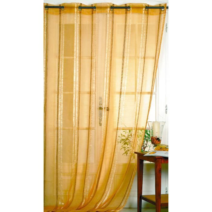 Voilage Organza Froissé Et Rayures Jaune 140 X Achat