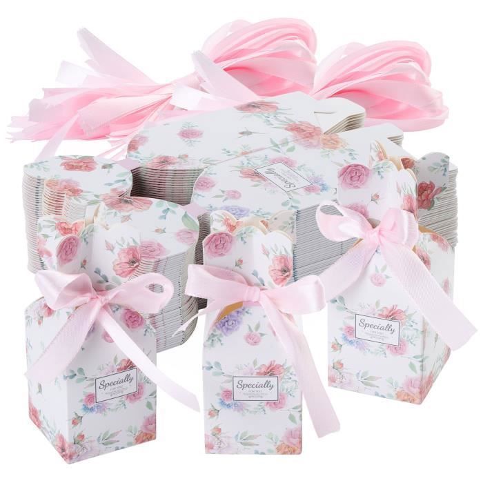 Yongme-50 Pcs Boîte à Dragées Bonbonières Avec Ruban Pour Décoration De