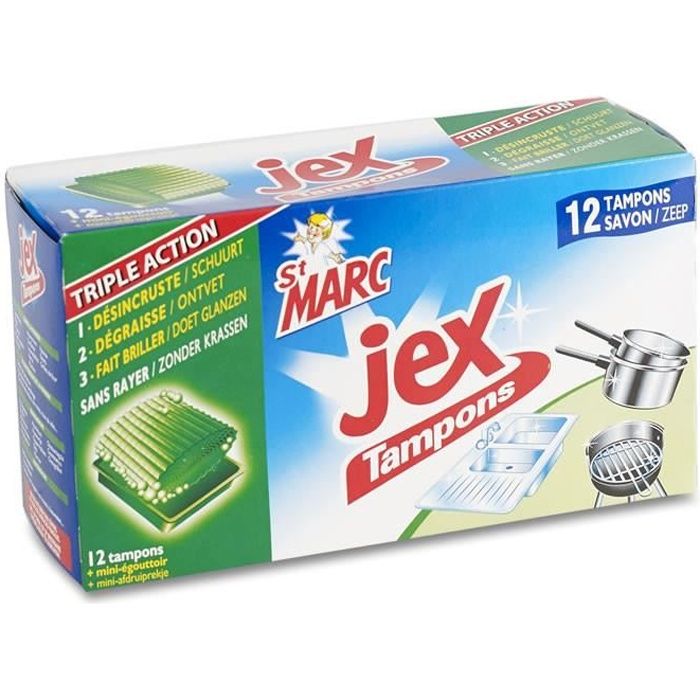 Tampons Jex Avec Savon - 70 Pièces Laine D'acier Pré-savonnée | Pour Casseroles Et Poêles | Nettoyage Sans Rayure
