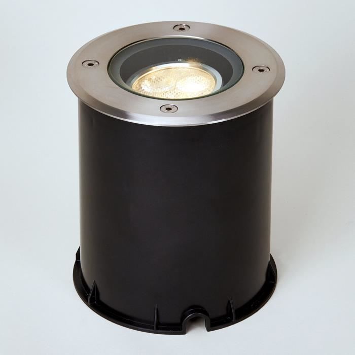Spot encastrable dans le sol LED éclairage orientable - LAMPENWELT - JOS - Inox - Gris - 3 W - Blanc chaud