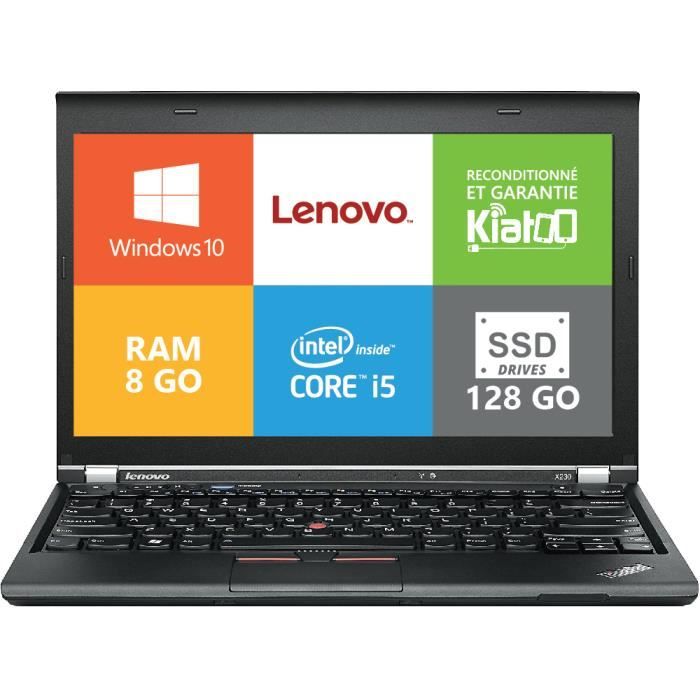 Top achat PC Portable ordinateur portable lenovo thinkpad X230 core i5 8 go ram 128 go disque dur SSD,windows 10 pas cher