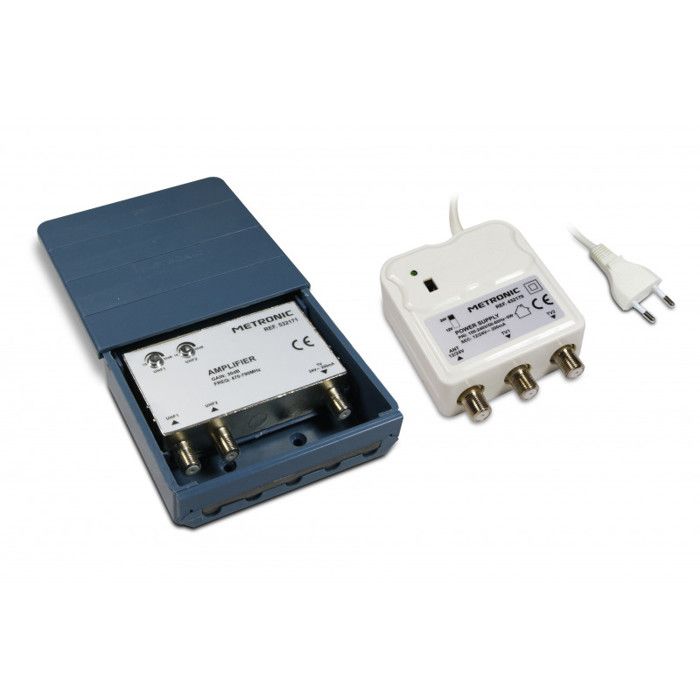 Metronic 432171 Kit Amplificateur Coupleur D’Extérieur TNT - Protection 4G
