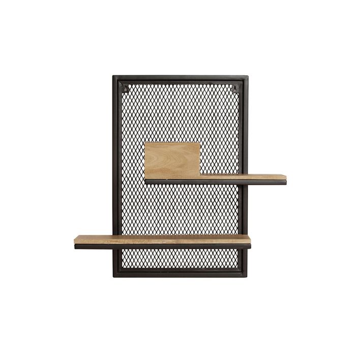 Miliboo - Etagère murale double en bois manguier massif et métal noir L40 cm RACK Miliboo - Etagère murale double en bois manguier massif et métal noir L40 cm RACK