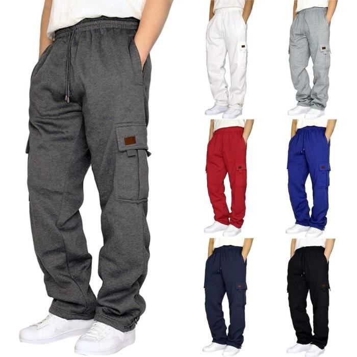 Pantalons d'entraînement pantalons de survêtement décontracté élastique  solide cordon pantalon 2020 nouveaux hommes pantalons de sport amples  vêtements de sport homme