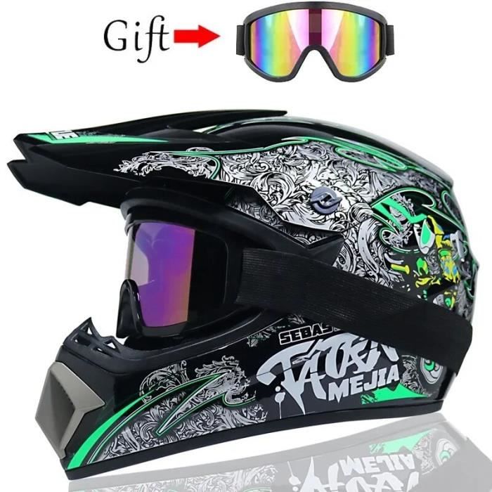Casque Moto Longreal Dual Sport - Modèle 198, ABS, Double Visière, Homologué DOT, Unisexe