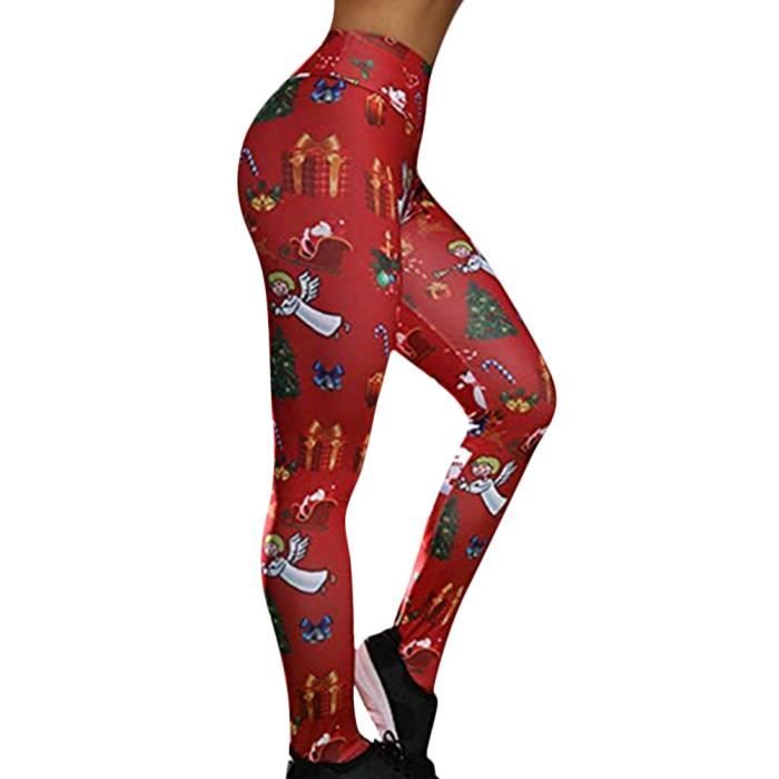 Legging Taille Haute Pour Femme Noël, Femmes Leggings De Noël Imprimé Neige Fleur Élastique Mode Élégant Slim Fit Pantalon De Yoga Gym Sport Jogging- Pantalon De Sport Opaque