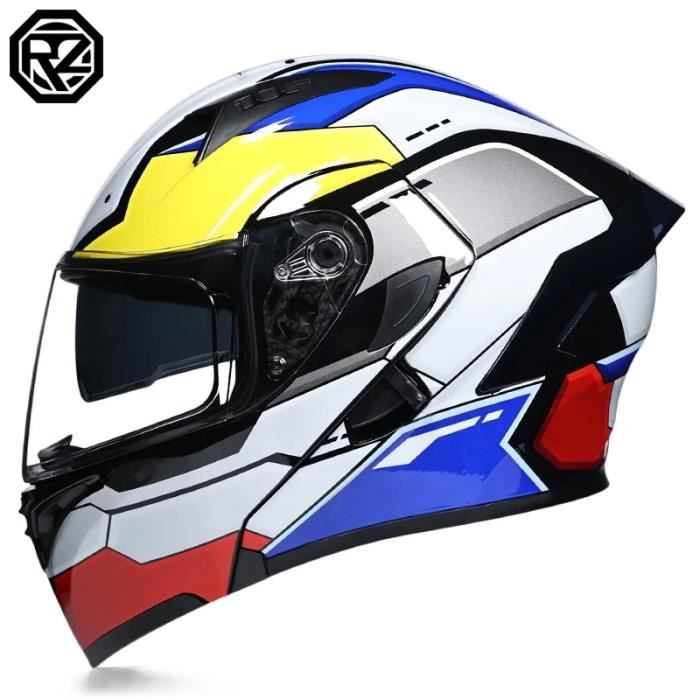 Casque Moto Modulable Woljay - Intégral, Double Visière, Taille L (59-60 Cm), Certifié DOT