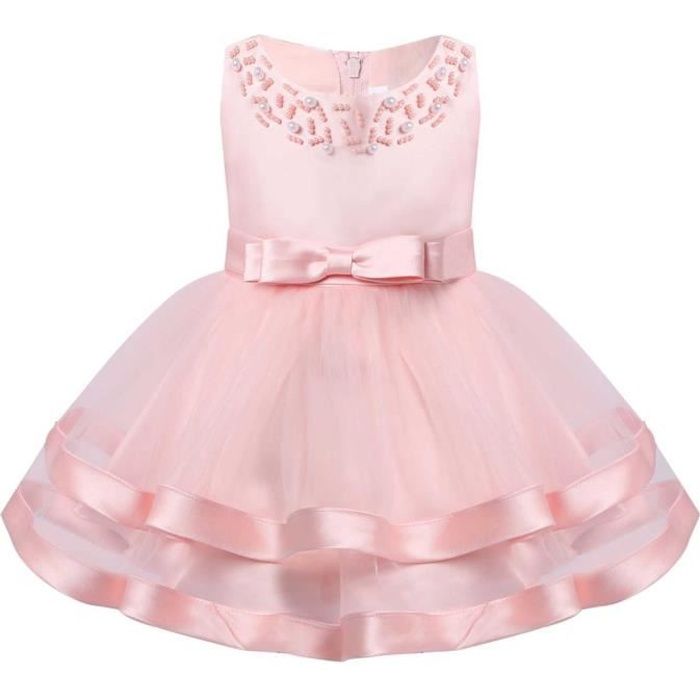 Inhzoy Robe de Bapt me B b Fille Robe de Princesse Demoiselle d
