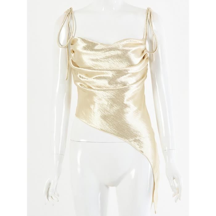 Generic Débardeur Tendance 2025 Pour Femme, Col Carré, Côtelé, Sans