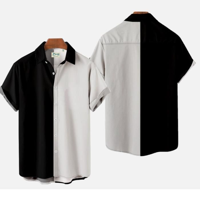 Chemise homme 2025 blanche et noir