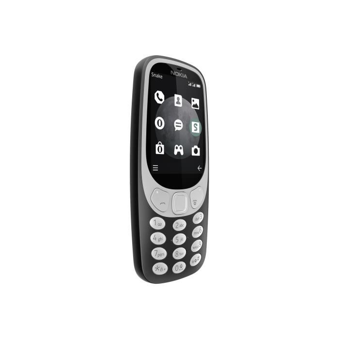Vente T&eacute;l&eacute;phone portable Nokia 3310 3G Téléphone mobile 3G microSDHC slot GSM 320 x 240 pixels 2 MP Charbon pas cher