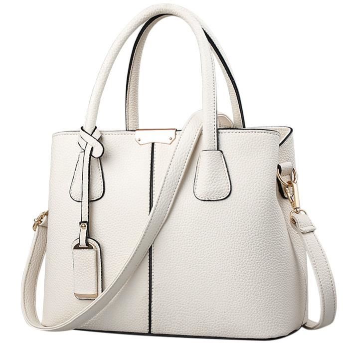 Sac main femme port s paule femme vogue moderne blanc Achat