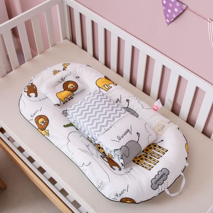 Nid Cocon Bébé Réducteur De Lit 100x60 Cm - Matelas Amovible, Coton Respirant, Fait Main - Pour Nouveau-nés Et Cododo Sécurisé