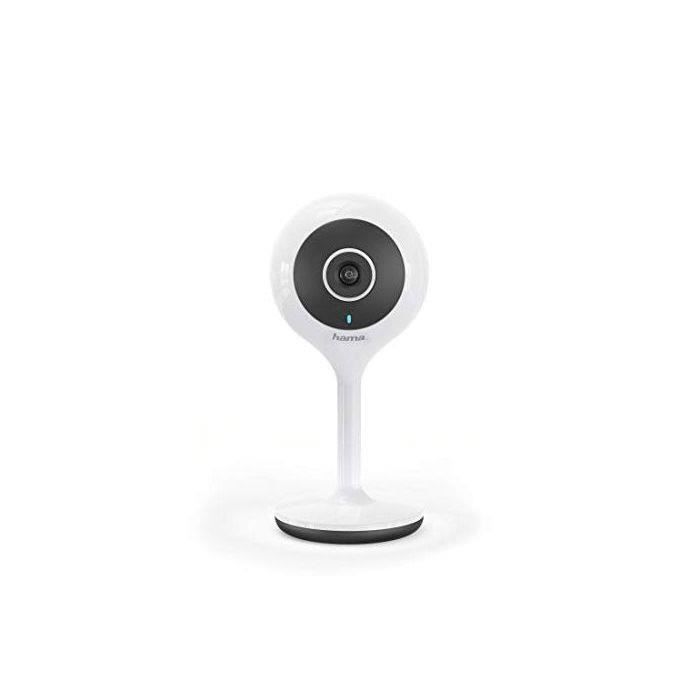 Hama Caméra WiFi (1080p, avec appel, détectection mouvement et vision nuit, intérieur) Blanc/Gris