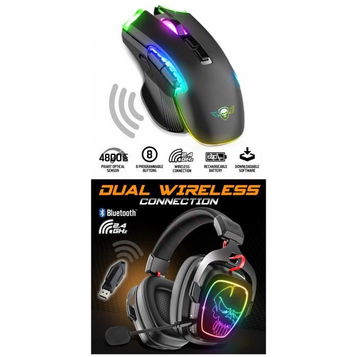 Souris Sans Fil - XPERT - ELITE M70 - 4800 DPI - 8 Boutons - RGB Rechargeable
