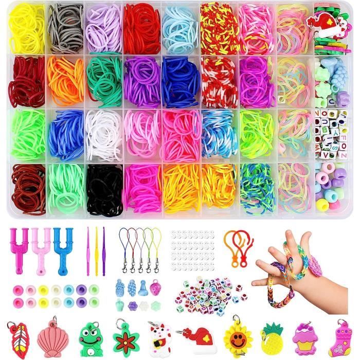 Kit De Fabrication De Bracelets En élastiques - Boîte De Rangement Avec élastiques Colorés - Cadeau Créatif Pour Enfants