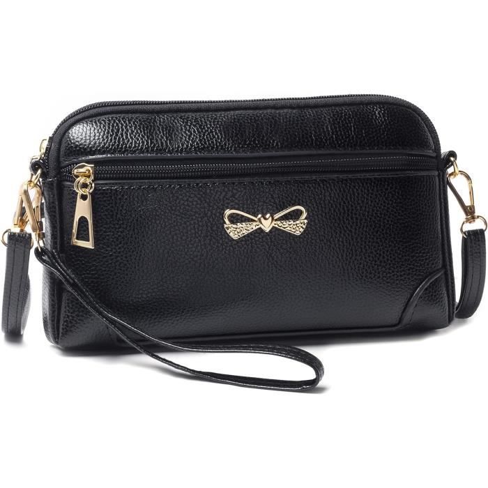 Petit sac ?� bandouli?�re pour femme en cuir synth?�tique avec dragonne et sangles de poignet 