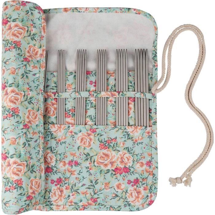 Coopay Sac à Tricoter Multifonction Sac à Dos, Sac à Crochet De Voyage Avec 6 Oeillets De Fil Grand Rangement De Fil Sac Organisateur Pour Projets En Cours Crochet Aiguilles A Tricoter Laine Gris