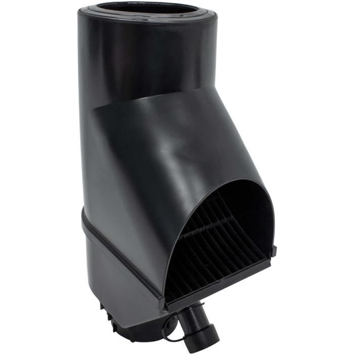 Jardinion Récupérateur D'Eau De Pluie Noir 30,5 X 12 X 17,5 Cm - DN75-DN102 Avec Tamis Intégré