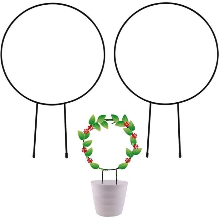 SAVITA Lot De 2 Treillis De Jardin En Métal Pour Plantes Grimpantes En Fer Pour Fleurs Et Legumes Lierre Rose Rond