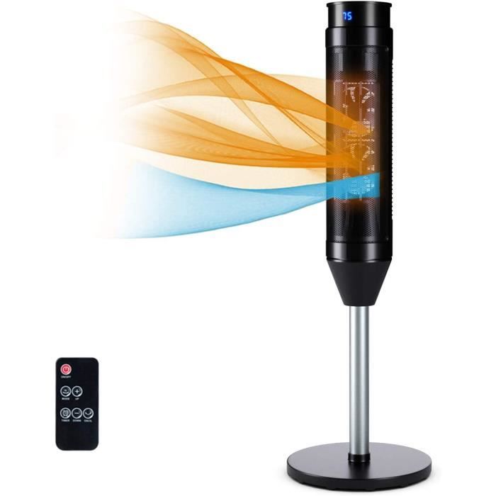 Radiateur Soufflant Céramique 1500W - 2 Modes (750W/1500W) - Léger, Oscillant Et Sécurisé (surchauffe, Basculement) - Maxesla