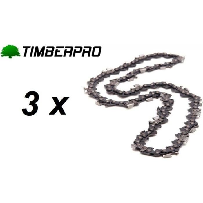 Lot de 3 chaînes 72 maillons pour tronçonneuse 0.325 1.5mm 72 maillons