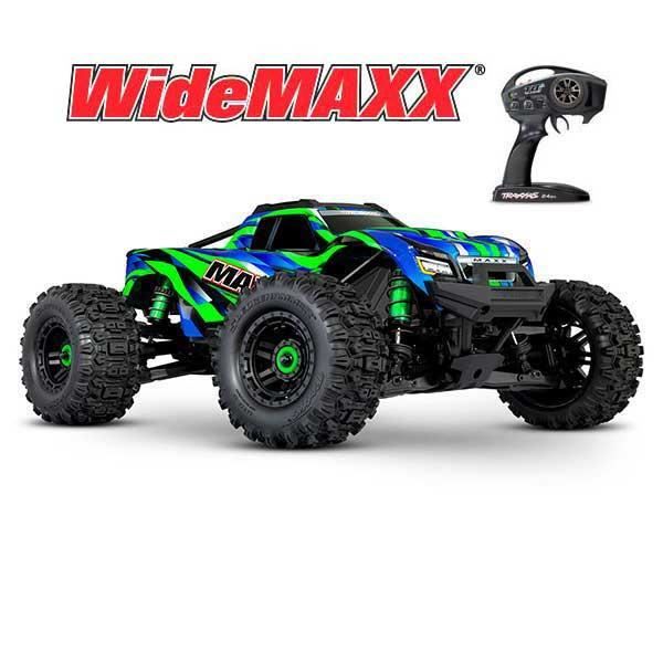 Vehicule radiocommande MAXX 4X4 WIDEMAXX 1 10 brushless vert TRAXXAS Cdiscount Jeux Jouets
