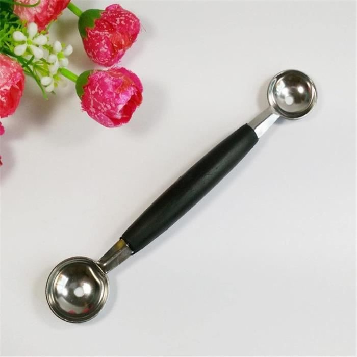 Cuillère Parisienne Double Face Westmark Woody - Pour Fruits, Légumes, Glace, Fromage - Acier Inoxydable Et Bois