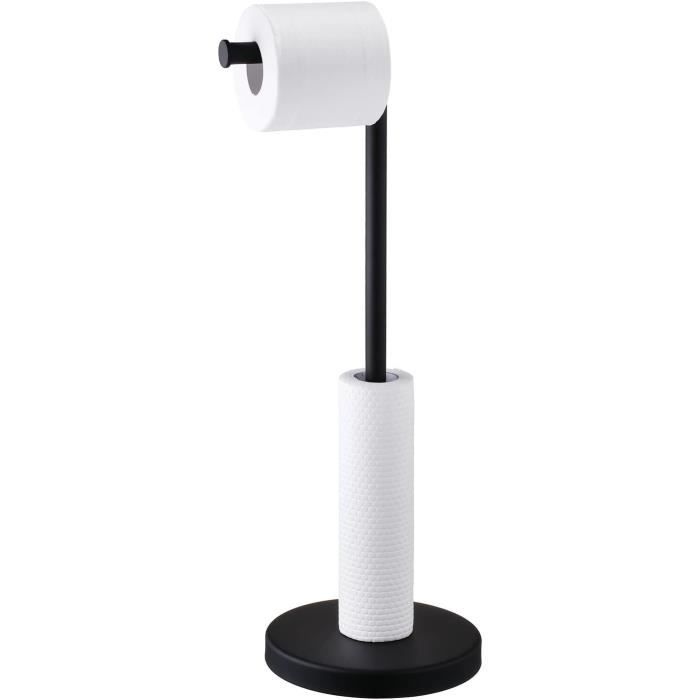Support Papier Toilette Avec étagère Et Brosse - Rangement Sans Perçage - Salle De Bain