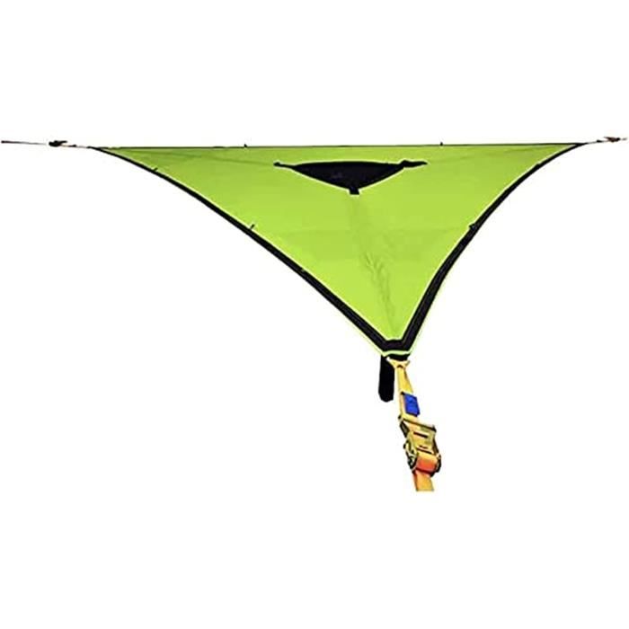 Hamac Triangle Géant 380 Cm - Pour 3 à 6 Personnes, Suspendu à 3 Points, Noir, Capacité 385 Kg, Camping, Jardin