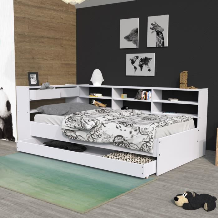 Lit 90 200 Avec Rangement Achat Vente Pas Cher