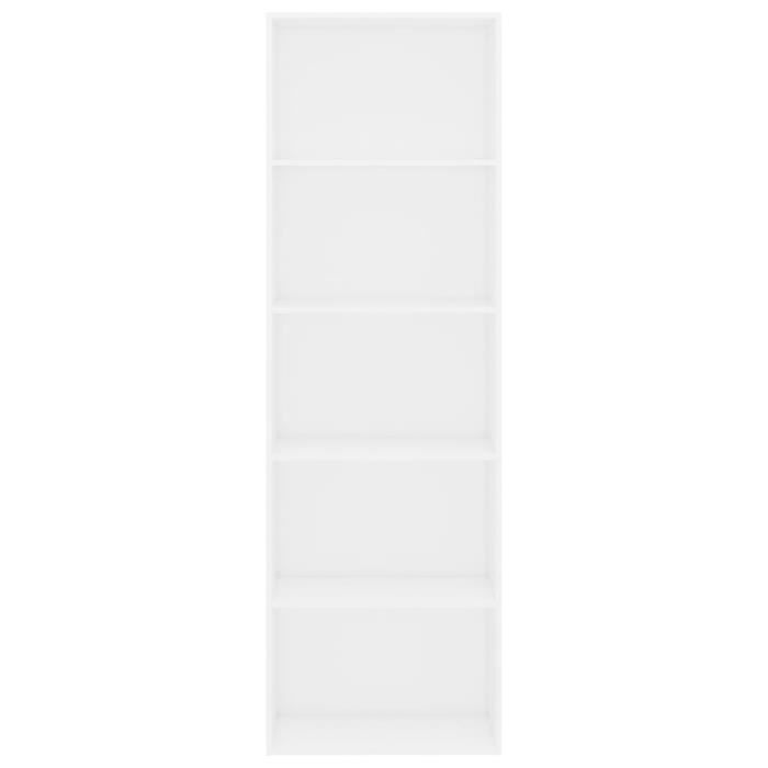 Bibliothèque 5 Niveaux Dmora - Blanc - 60x30x180 Cm - En Stratifié, Résistante Aux Rayures - Idéale Pour Livres Et Déco