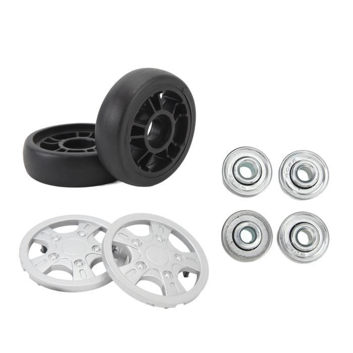 Choyclit – Lot de 4 roues pivotantes en caoutchouc 45mm – Charge maximale 50kg – Pour valises et chariots – Installation facile avec vis et axes