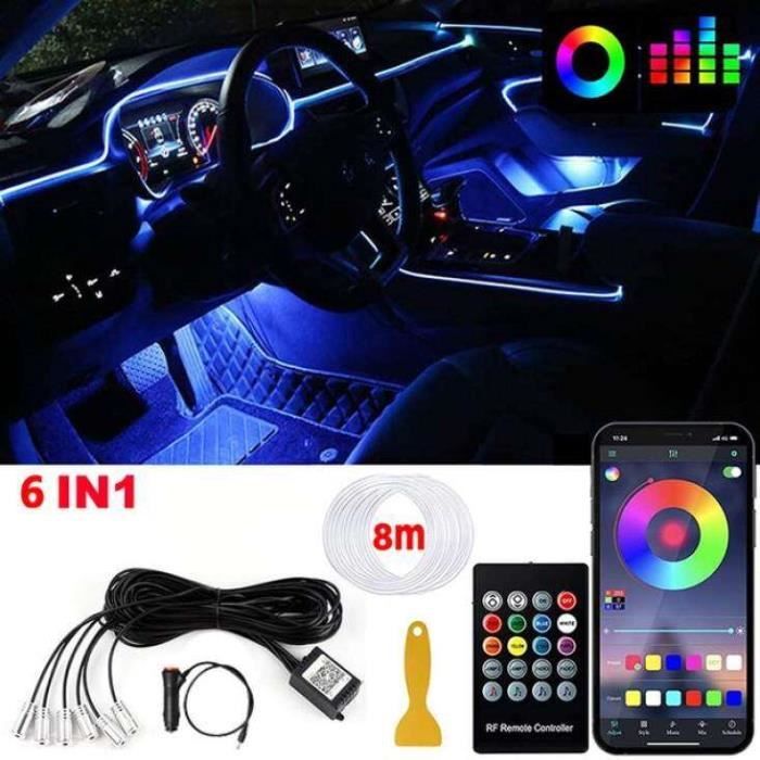 ZJCHAO éclairage Intérieur De Voiture 12V 4x 12SMD Intérieur De Voiture RVB LED Bandes Lumières