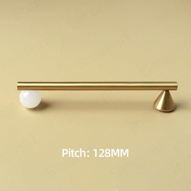 BOUTON DE MEUBLE,White 128mm--Poignées de meubles en laiton cristal