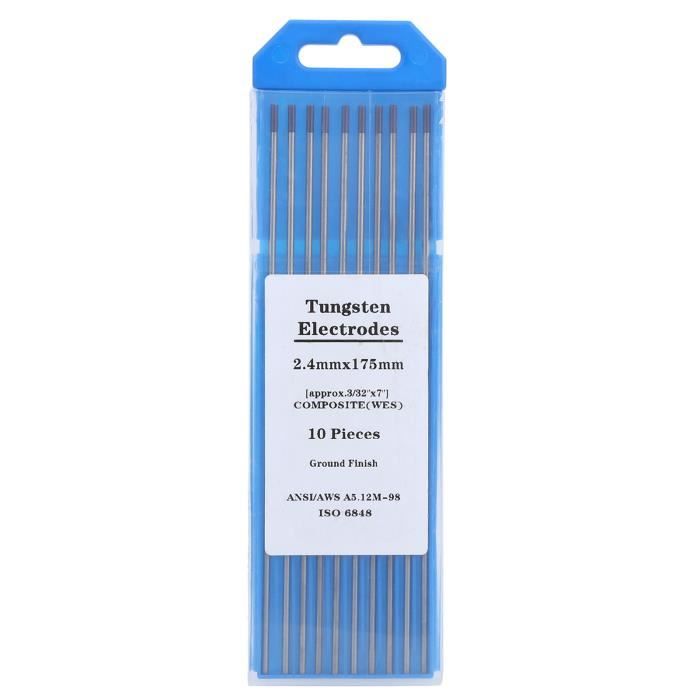 Walfront 10 pièces WP Rod électrode de tungstène, Aiguille à Arc, électrode de soudage pour Le soudage Mince en Aluminium en Acier Vert 1.0mm, Longueur 175mm/6.9in