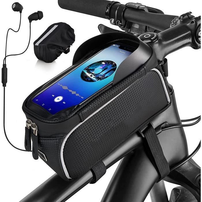 Sacoche Vélo Téléphone Étanche, Support Sac de Vélo Cadre avec Ecran  Tactile Sensible Guidon Pochette Vélo VTT pour 6.5 Smartphone - Cdiscount  Sport