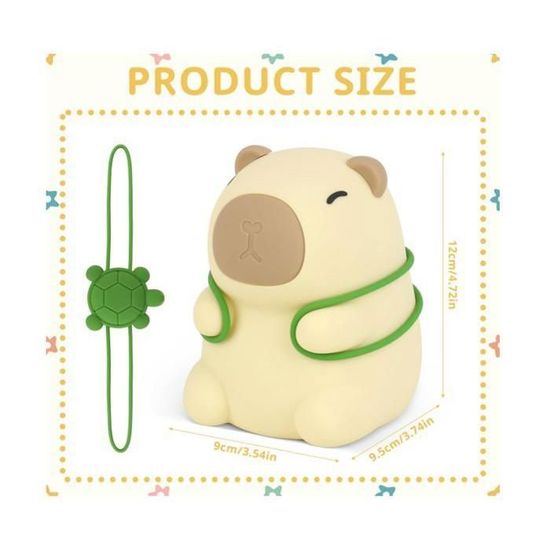 SKIKHN Veilleuse Capybara,Lampe Capybara,LED Bébé Silicone