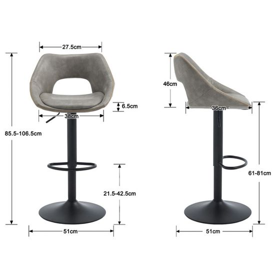 Ya-Home Linen Lot de 2 tabourets de bar pivotants rembourrés en hauteur réglable pour îlot de cuisine, kaki Ya-Home Linen Lot de 2 tabourets de bar pivotants rembourrés en hauteur réglable pour îlot de cuisine, kaki