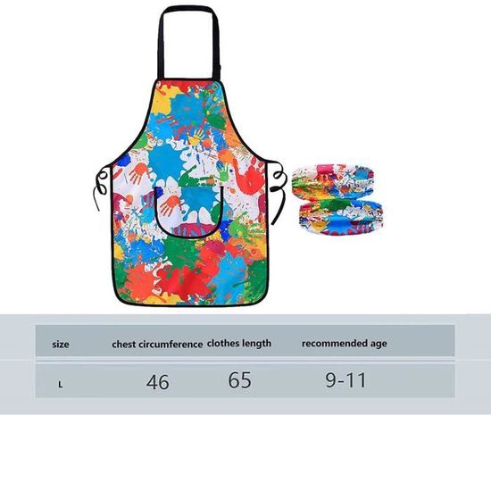 Tablier Peinture Enfant - Imperméable - 130-160cm - Manches Longues - Poche Avant - Design Graffiti MANCHON POUR 2 ROUES - Beaux-Arts et Loisirs créatifs