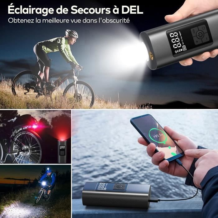 Gonfleur électrique Rechargeable 6000mAh – Mini Pompe à Air Sans Fil 2-en-1 (gonflage/dégonflage), 5 Buses, 450 L/min – Pour Matelas, Bateau, Piscine, Pataugeoire, Vide