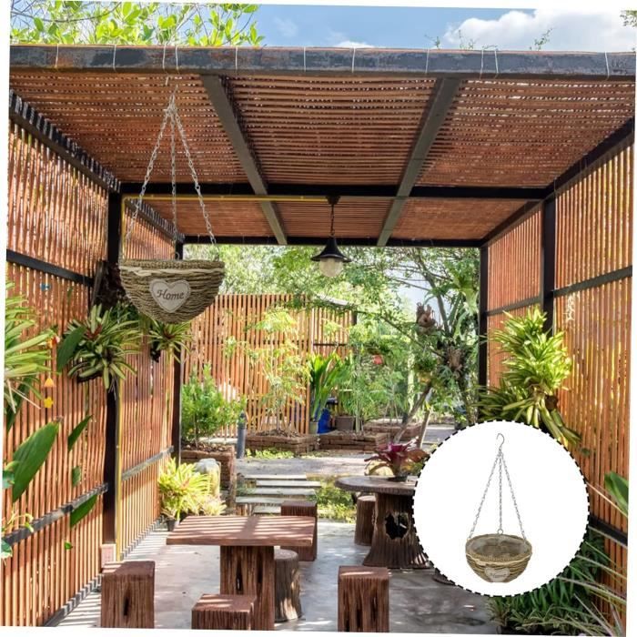 Jardinières Suspendues Métal Noir - 25cm Et 31cm - Avec Chaînes Et Crochets