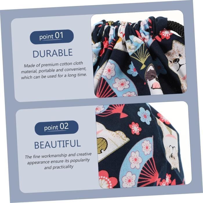Lot De 2 Foulards Japonais Style Floral 50x50 Cm - Tissu Décoratif Pour Emballage Bento, Pique-nique, Repas