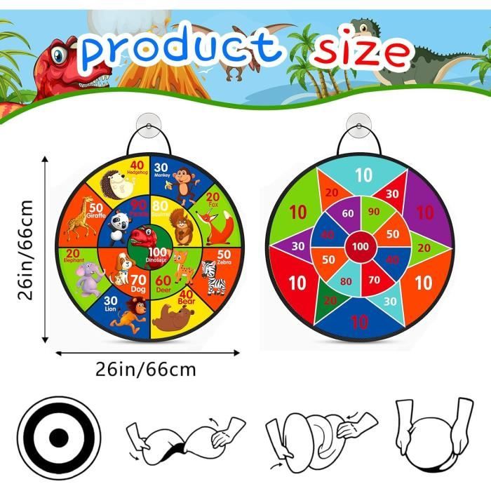 Jeu de Fléchettes Velcro pour Enfants avec Balles et Cibles