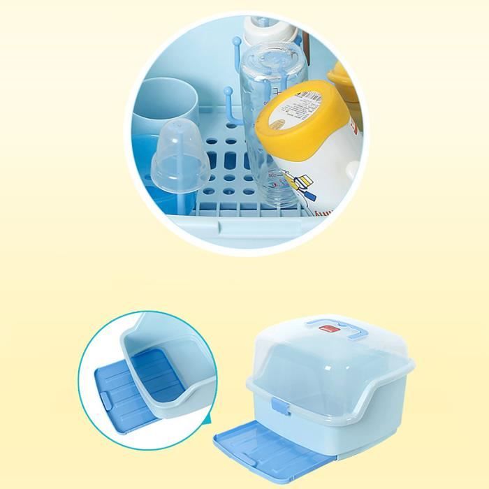 Boîte De Rangement & Égouttoir Pour Biberons - Couvercle Anti-Poussière - Organisation Hygiénique Bébé