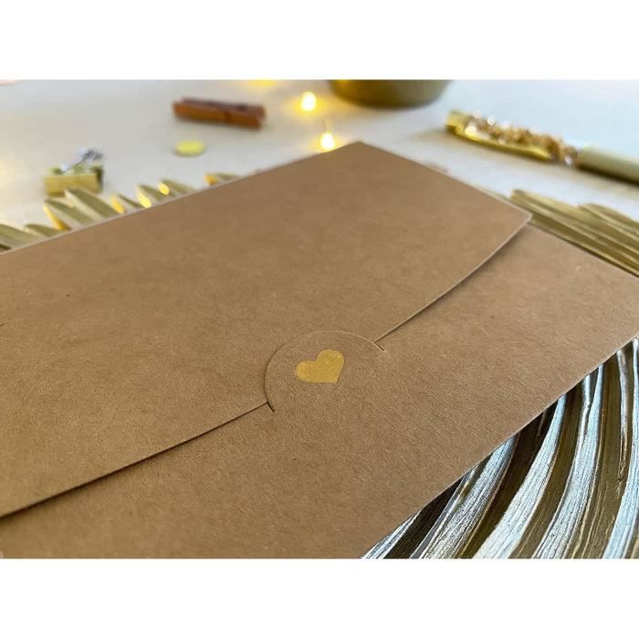 JoliCoon 10 enveloppe kraft - enveloppe A6 - au cœur d'or - 15,4 cm x 11 cm  - Cdiscount Beaux-Arts et Loisirs créatifs
