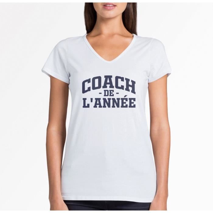 T shirt Femme FABULOUS Coach de l ann e Col V Manches