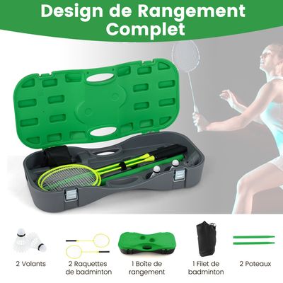 Ensemble de Raquettes de Badminton pour Enfants avec Balles de Tennis, Jouet Sportif Interactif Parent-Enfant pour Jeu Intérieur/extérieur (3 Ans et