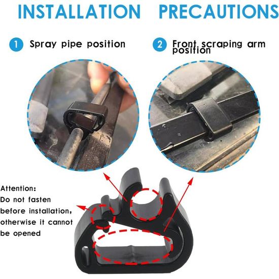 Kit De 10 Clips Pour Essuie-Glace Peugeot 3008, 5008, Citroën C5, DS7 - Fixation Tuyau Lave-Glace Avant