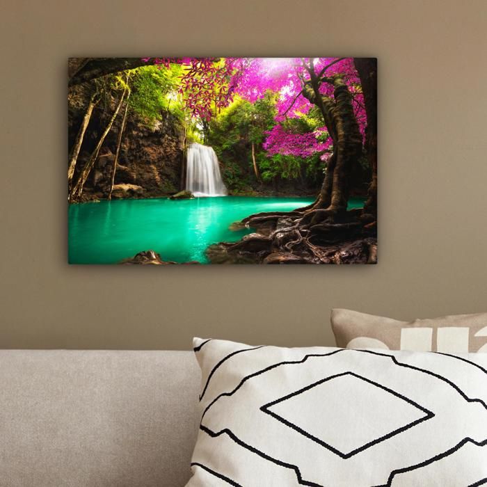 DECLINA, Tableau toile imprimée Zen, Tableau jardin zen fleurs orchidée